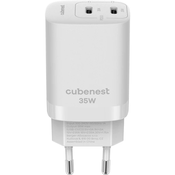 CubeNest S2D1 sieťová nabíjačka 35W biela - Nabíjačky - Hlavný obrázok