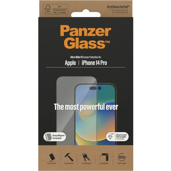 PanzerGlass™ Ultra-Wide Fit sklo iPhone 14 Pro s inštalačným rámčekom - Ochranné fólie a sklo - Obrázok 3AKG100501