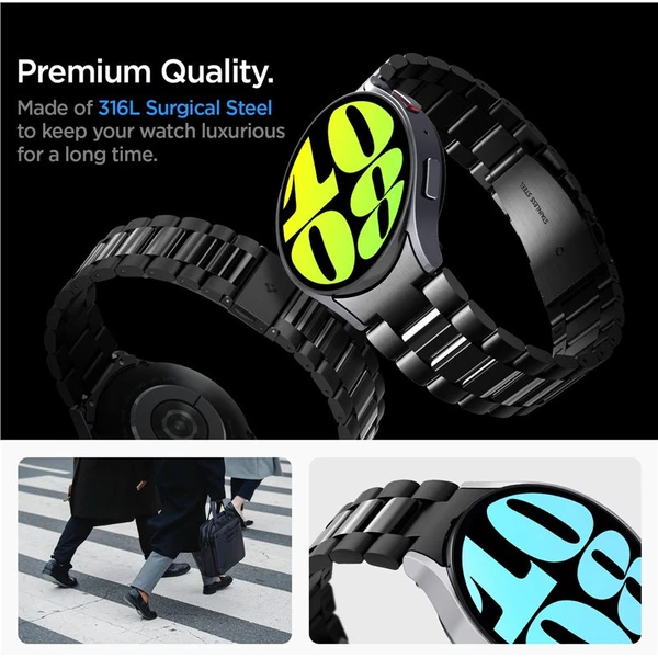 Spigen Modern Fit 316L Band remienok Samsung Galaxy Watch6 44mm čierny - Remienky - Obrázok 3AV3000N01