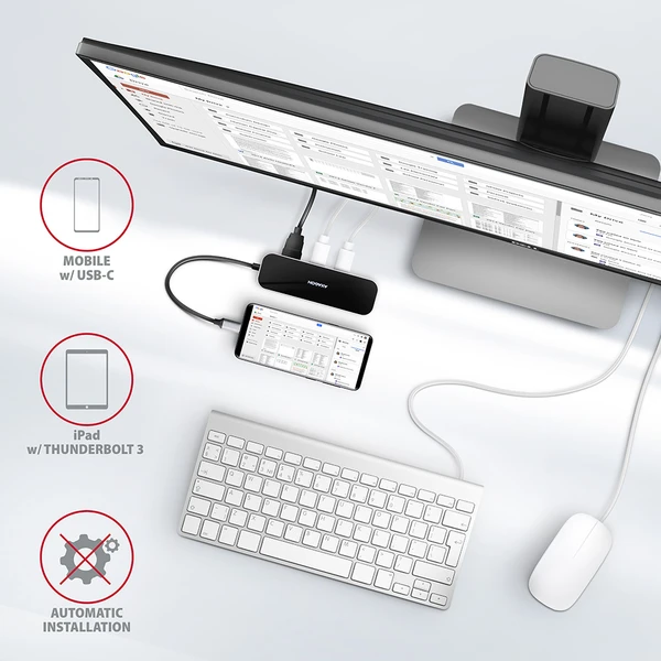 AXAGON USB hub 3x USB-A, HDMI, RJ-45 kábel USB-C - Dokovacie stanice - Obrázok 3B13G00101