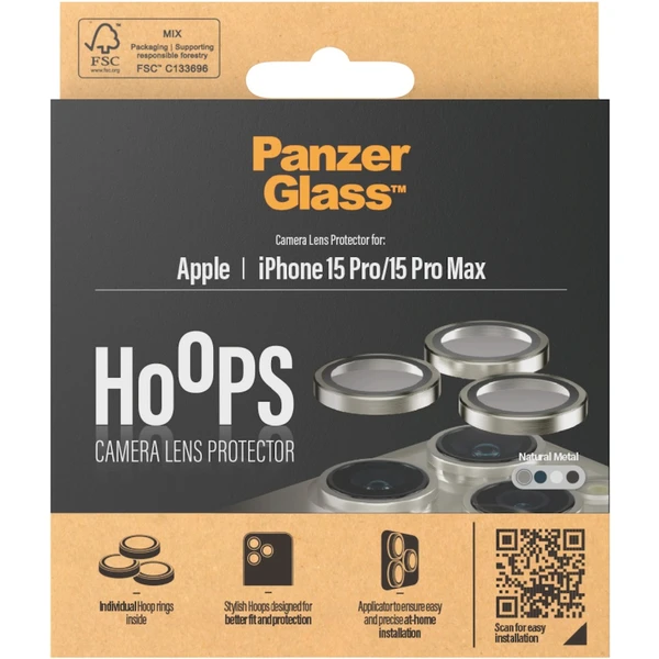 PanzerGlass HoOps ochranné krúžky Apple iPhone 16 Pro/16 Pro Max/15 Pro/15 Pro Max prírodný hliník - Ochranné fólie a sklo - Obrázok 3BD1000O01