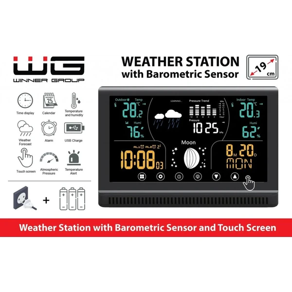 WG Meteostanica WG3 s vonkajším čidlom čierna - Meteorologické stanice - Obrázok 3BHO000K01