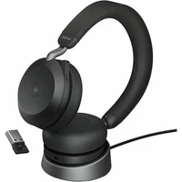 Jabra Evolve2 75 USB-A MS Teams s nabíjacím stojanom čierna - Slúchadlá