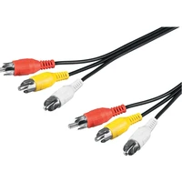 PremiumCord 3x Cinch/3x Cinch kábel 5m čierny - Káble a redukcie