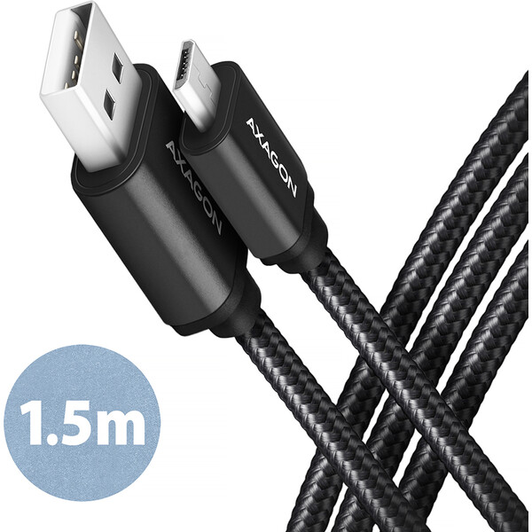 AXAGON kábel Micro USB - USB-A 1,5m čierny