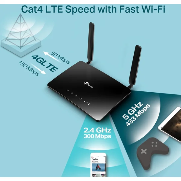 TP-Link Archer MR200 Wi-Fi 5 router čierny - Wi-Fi routery - Obrázok 3CQFF00101