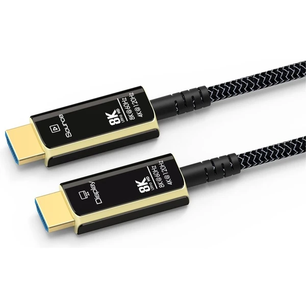 PremiumCord HDMI 2.1/HDMI 2.1 optický kábel s ethernetom 8K 25m čierny/biely - Káble a redukcie - Obrázok 3CR8700301