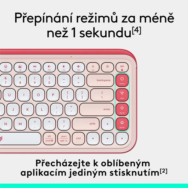Logitech POP ICON KEYS (US) klávesnica ružová - Klávesnice - Obrázok 3CU8000O01