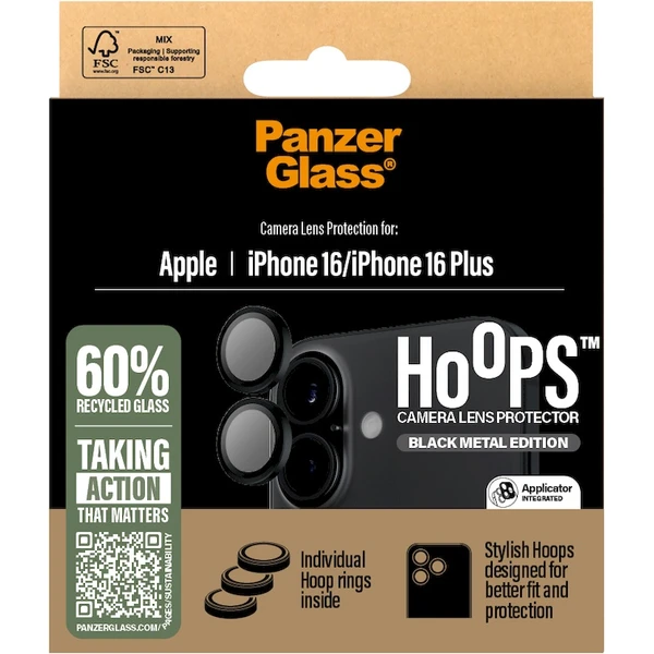 PanzerGlass® HoOps™ Apple iPhone 16/16 Plus čierny hliník - Ochranné fólie a sklo - Obrázok 3E08000P01