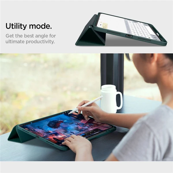 Spigen Urban Fit púzdro iPad Pro 11" (2025) polnočne zelené - Puzdra - Obrázok 3EE5000O01
