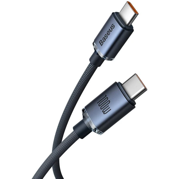 Baseus CAJY000701 Crystal Shine Series Dátový Kábel USB-C - USB-C 100W 2m Black - Káble - Obrázok 3ERL100501
