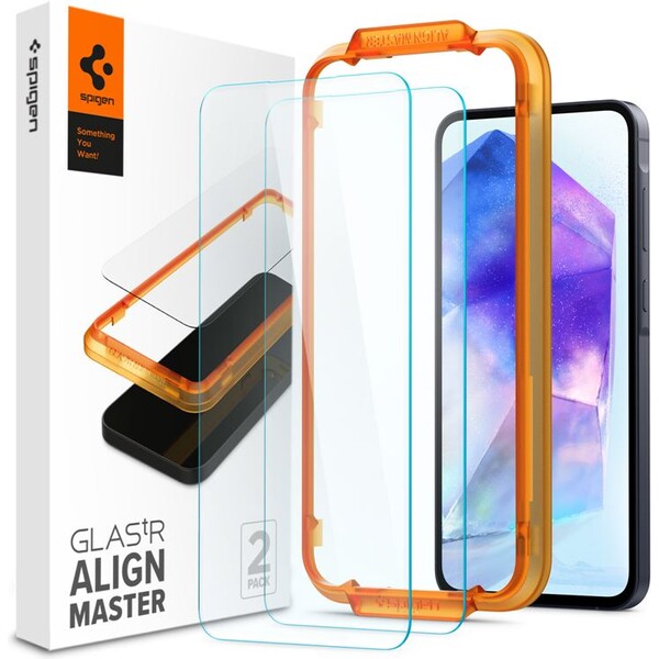 E-shop Spigen Glass tR AlignMaster 2 Pack tvrdené sklo Samsung Galaxy A55