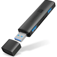 CONNECT IT COMPACT 4v1 USB-A hub + čítačka kariet antracitový - USB huby