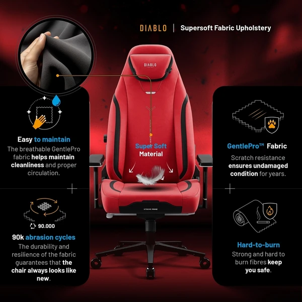 Diablo X.Eye Prime Normal Size herná stolička červená - Stoličky - Obrázok 3HCG000K01