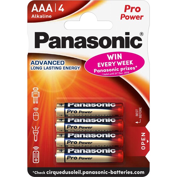 Panasonic Pro Power Gold AAA alkalické batérie, 4 ks