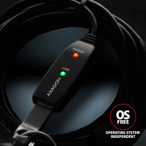 AXAGON ADR-310 USB-A/USB-A predlžovací kábel 10m čierny - Káble a redukcie - Obrázok 3IS6000701