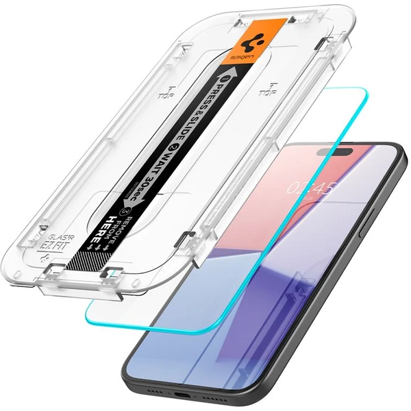 Spigen Glass tR EZ Fit HD tvrdené sklo iPhone 16/15 číre - Ochranné fólie a sklo - Obrázok 3IZ8000601