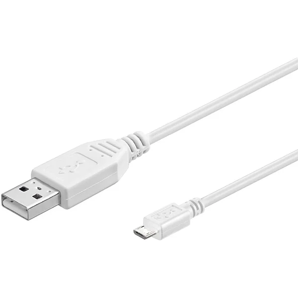 PremiumCord USB-A/MicroUSB-B napájací kábel 3m biely - Káble a redukcie - Hlavný obrázok