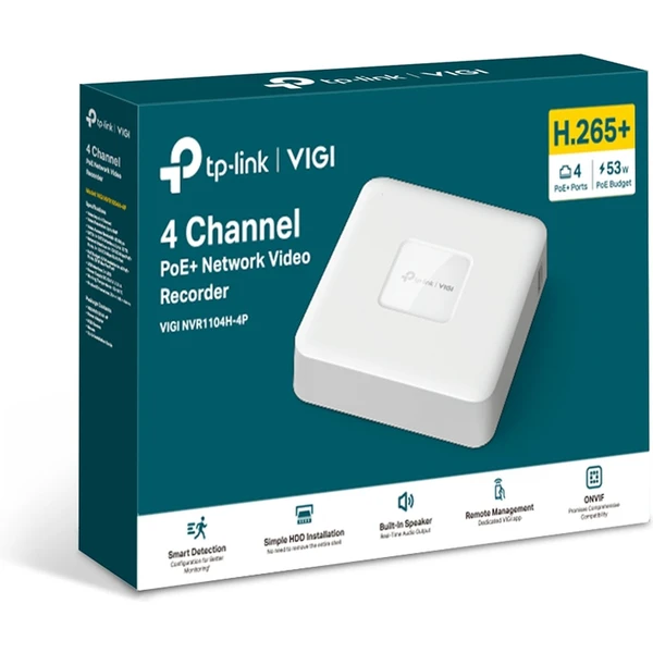 TP-Link VIGI NVR1104H-4P sieťový videorekordér - Sieťové rekordéry - Obrázok 3JO8G00101