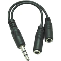 PremiumCord 3,5mm/2x 3,5mm redukcia 0,1m čierna - Káble a redukcie