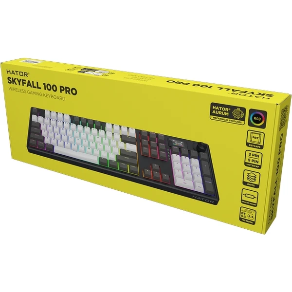 HATOR Skyfall 100 PRO wireless herná klávesnica čierna - Klávesnice - Obrázok 3M7K000K01
