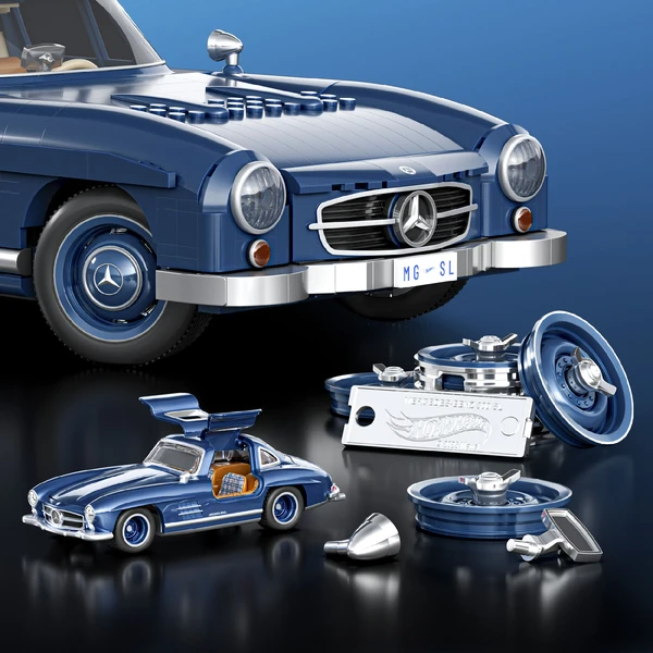 Mattel Brick Shop zostaviteľný model Hot Wheels - Mercedes-Benz 300SL (Premium series) - Stavebnica - Obrázok 3MWG000K01
