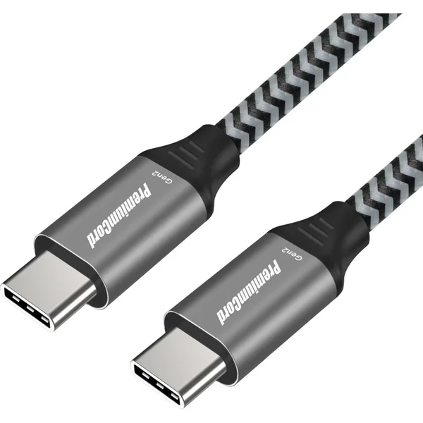 PremiumCord USB-C/USB-C napájací kábel 100W 1m čierny/sivý - Káble a redukcie - Hlavný obrázok