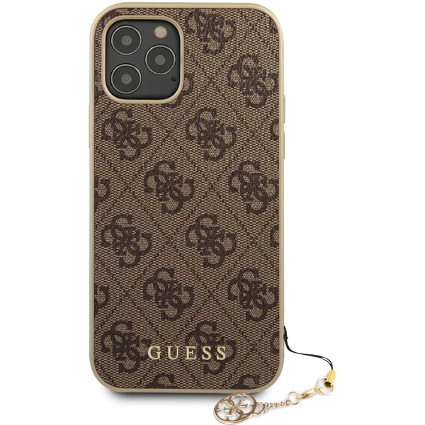 Guess 4G Charms kryt iPhone 12/12 Pro 6.1" hnedý - Puzdra - Obrázok 3NRN500301