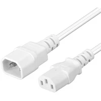 PremiumCord IEC C13/IEC C14 napájací predlžovací kábel 230V 1m biely - Káble a redukcie