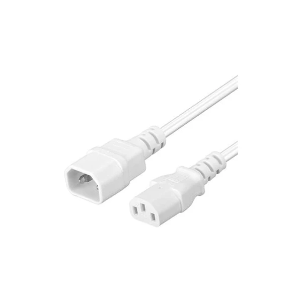 PremiumCord IEC C13/IEC C14 napájací predlžovací kábel 230V 1m biely - Káble a redukcie - Hlavný obrázok