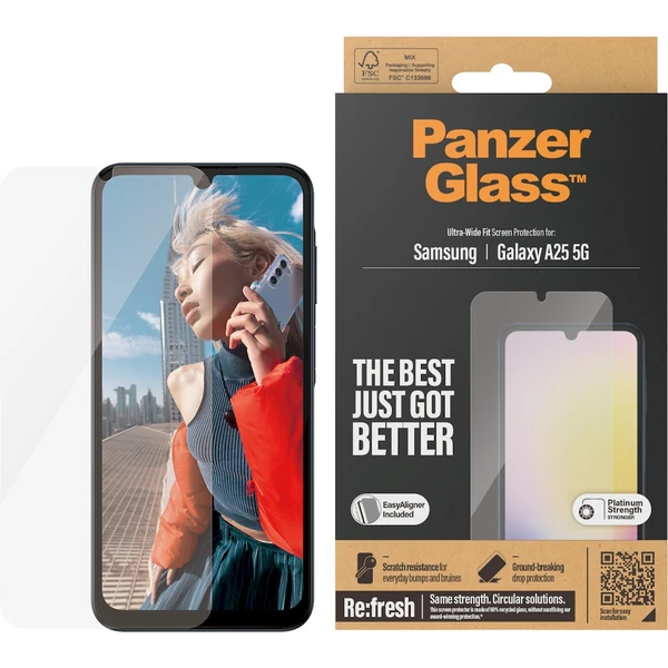 PanzerGlass Ultra-Wide Fit ochranné sklo Samsung Galaxy A25 5G s inštalačným rámčekom - Ochranné fólie a sklo - Obrázok 3S51000P01