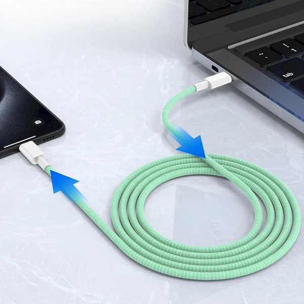 Cubenest zapletený USB-C/USB-C napájací kábel 60W 1m farebné 4ks - Káble a redukcie - Obrázok 3SD5000O01
