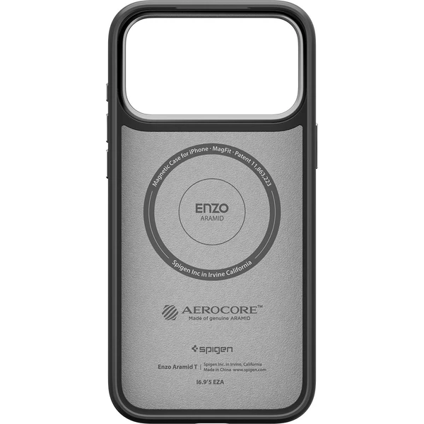 Spigen Enzo Aramid T kryt iPhone 17 Pro Max black/silver - Puzdra - Obrázok 3SJH000K01