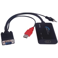 PremiumCord VGA + 3,5mm -> HDMI redukcia čierna - Káble a redukcie