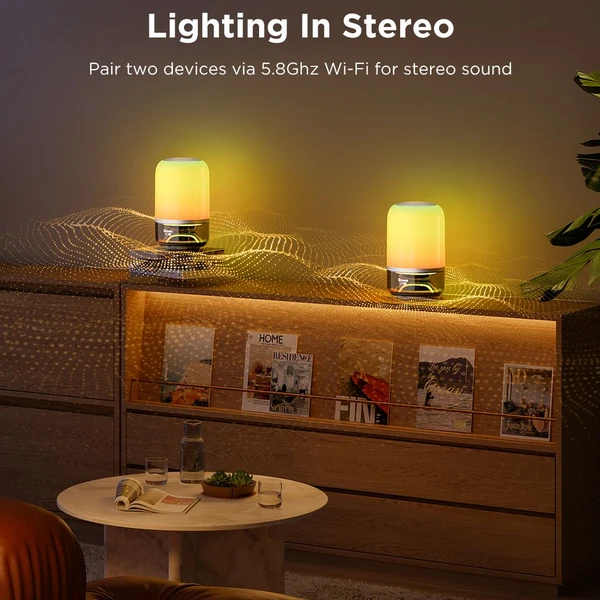 Govee Table Lamp 2 RGBW Akumulátorová lampa s reproduktorom - zvuk od JBL - Chytré lampičky - Obrázok 3V3L000K01