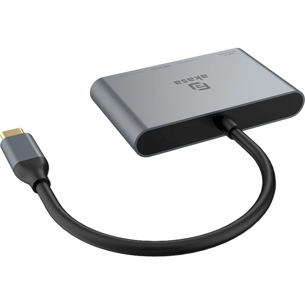 AKASA USB-C Hub 4v1 antracitový - USB huby - Obrázok 3WGK000K01