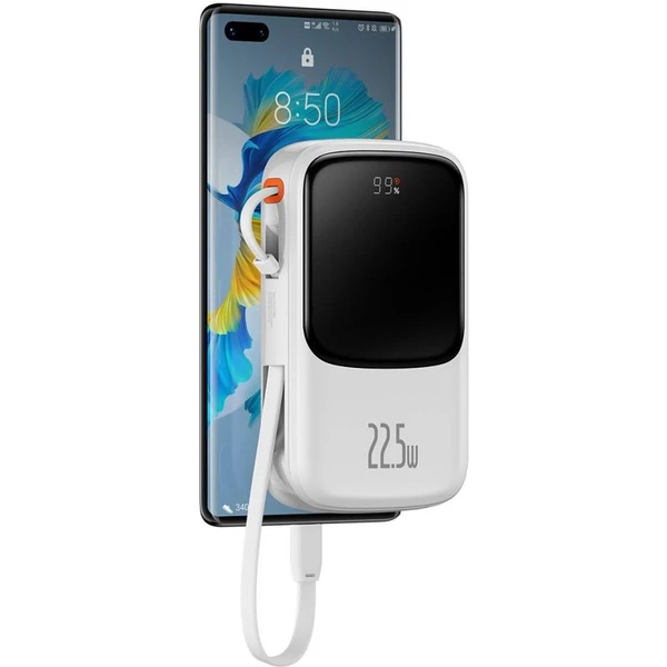 Baseus Qpow Pro 10000mAh, 22,5W, s káblom USB-C biela - Powerbanky - Obrázok 3WHL000K01