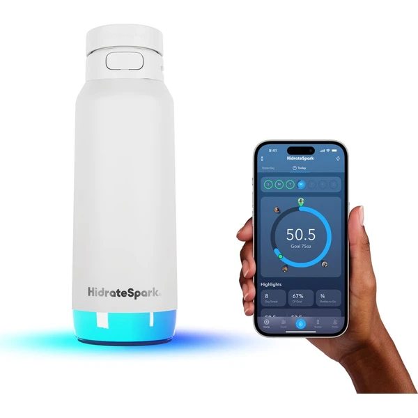 HidrateSpark PRO 2 múdra fľaša so slamkou, 950 ml biela - Inteligentné fľaše - Obrázok 3X2H000K01