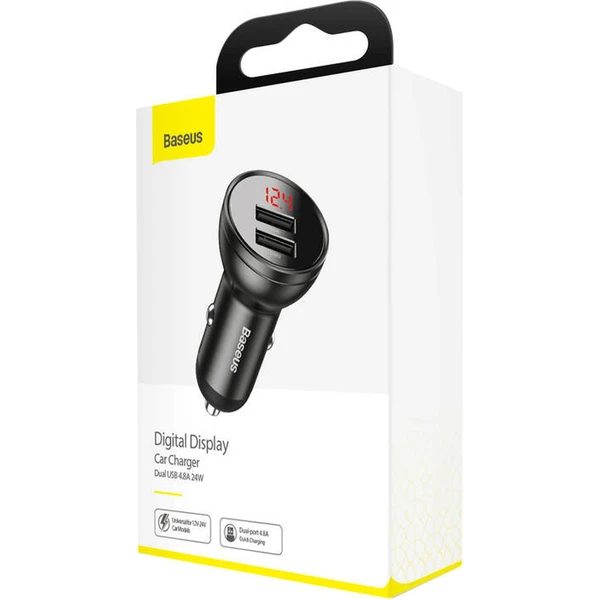 Baseus 24W 2x USB nabíjačka do auta šedá - Nabíjačky - Obrázok 3XTL000K01