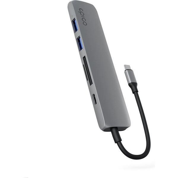 E-shop Epico 6v1 hliníkový húb 8K s USB-C hviezdne vesmírne šedý