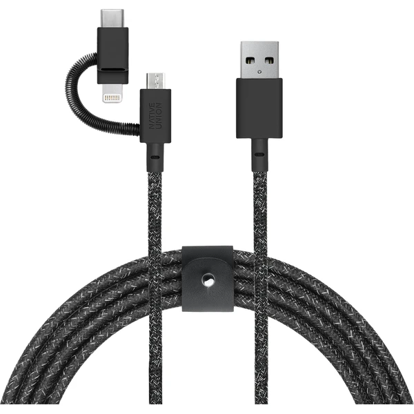 Native Union Belt Cable Universal USB-A/USB-C/Micro USB/Lightning kábel 2m cosmos - Káble a redukcie - Obrázok 3a00d6c180834b8d85d42e4ac48567e6