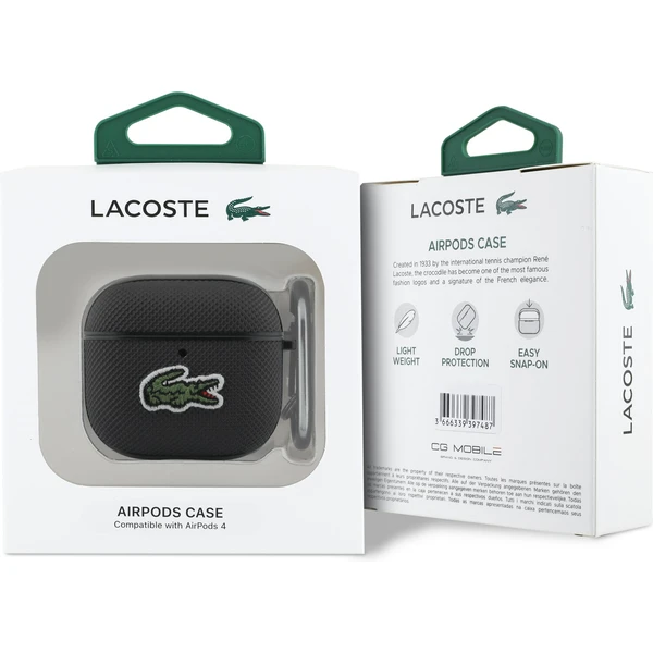 Lacoste Petit Pique Croc Logo Patch puzdro AirPods 4 čierne - Puzdra - Obrázok 3a0fe8b01cd2452bbe769b0116f6650d