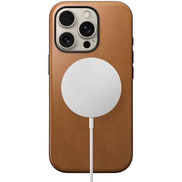 Nomad Modern Leather Case MagSafe kryt iPhone 16 Pro svetlo hnedý - Puzdra - Obrázok 3a11f94668f04420bbb45269c3552cfa