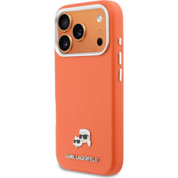 Karl Lagerfeld PU Karl and Choupette Heads Pins MagSafe kryt iPhone 17 Pro Max oranžový - Puzdra - Obrázok 3a34837d540f43288eb0313161ef58a9