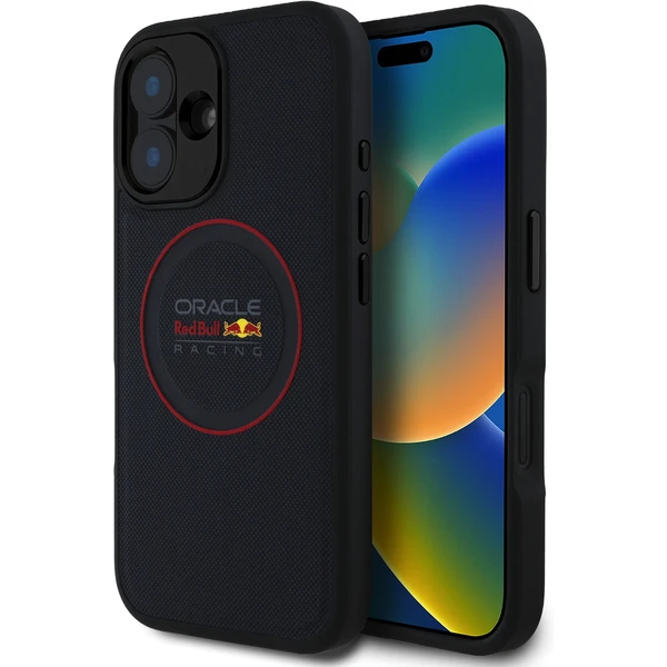Oracle Red Bull Racing PU Leather Red Ring MagSafe kryt iPhone 16 modrý - Puzdra - Hlavný obrázok