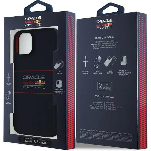 Oracle Red Bull Racing Silicone Horizontal Logo MagSafe kryt iPhone 15 modrý - Puzdra - Obrázok 3a88b928b9dd41d69b5d08f5e401b281