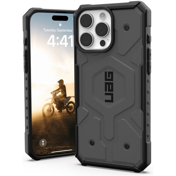UAG Pathfinder Magsafe kryt iPhone 16 Pro Max strieborný