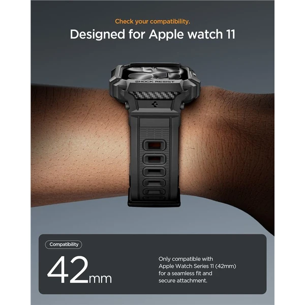 Spigen Rugged Armor Pro 2 puzdro Apple Watch 11 (42mm) matte black - Puzdra - Obrázok 3ac05e39ef174eafa351ab6ae5cc7589