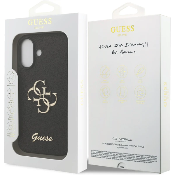 Guess PU Fixed Glitter 4G Metal Logo kryt iPhone 17 čierny - Puzdra - Obrázok 3ad2d398ff124304bfcf2e3c1083c9a6
