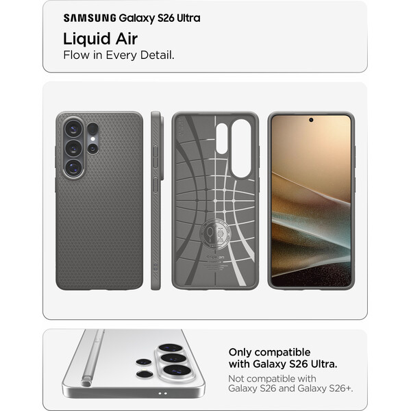 Spigen Liquid Air kryt Samsung Galaxy S26 Ultra sivý - Puzdra - Obrázok 3adedacdeeb64d4698b4a597e599f1f5